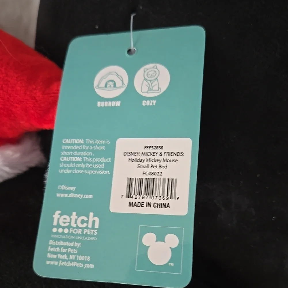 Disney Mickey Mouse Pet Bed - Black and Red